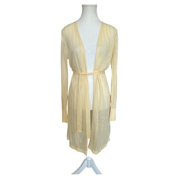 White House Black Market Yellow Wrap Cardigan Size Small - Picture 1 of 8